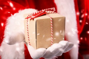 Santa Claus with Gift Box