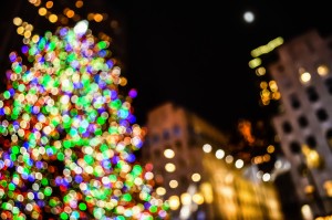 Colourful christmas tree lights